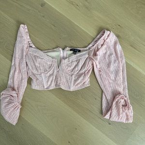 pink corset long sleeve top